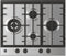 Hoover H-HOB 500 GAS HHG6D5WC5X NL, Edelstahl, Integriert, 59.5 cm, Gaskochfeld, Edelstahl, 4 Zone(n)