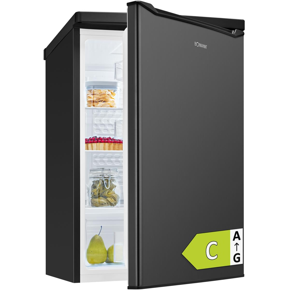 Bomann® Kühlschrank ohne Gefrierfach |  | 85cm | Kühlschrank klein | leise | 126L | VS 7258 dark inox