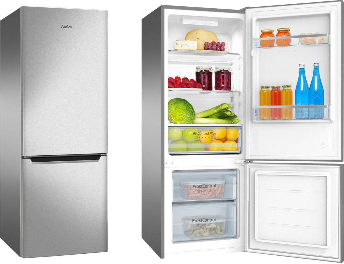 Amica KGCL 384 160 E, 205 l, N-ST, 39 dB, 2,5 kg/24h, E, Edelstahl