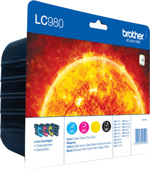 Brother LC-980VALBPDR, Schwarz, Cyan, Magenta, Gelb, 4 Stück(e), Multipack