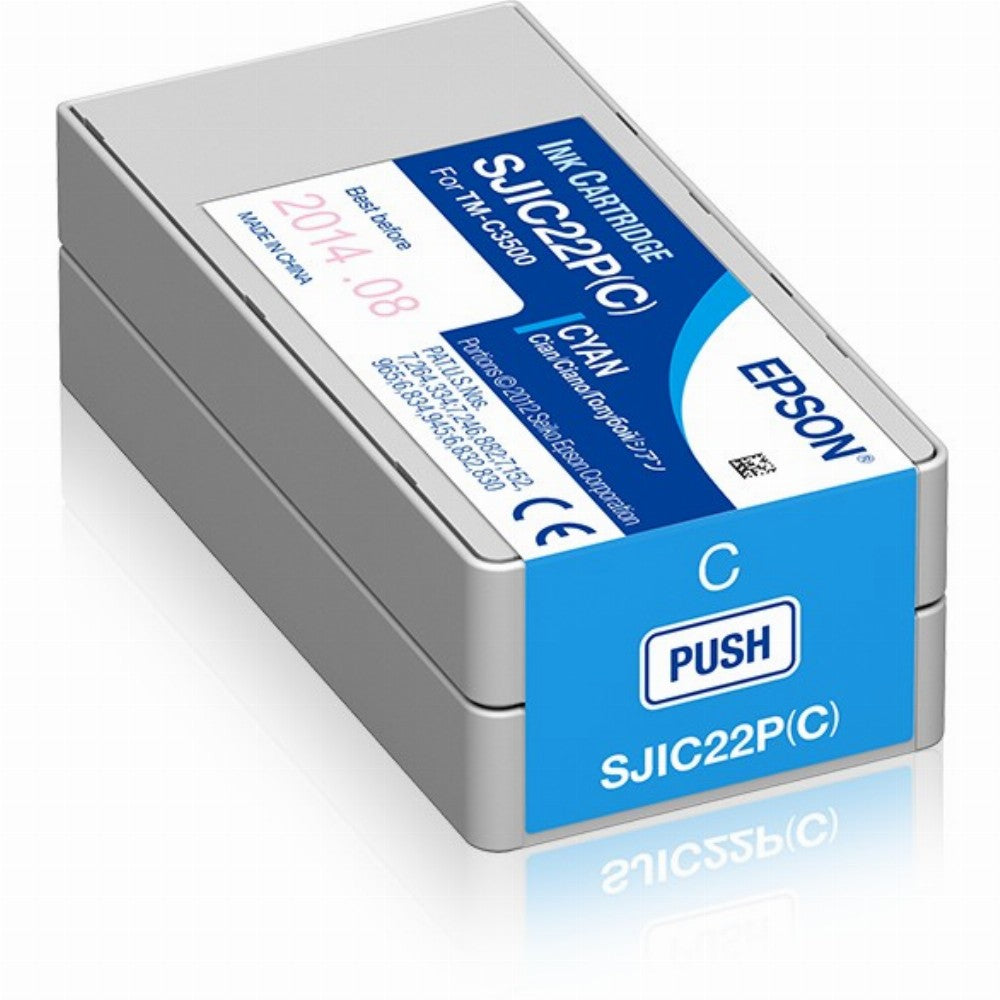Epson SJIC22P(C): Ink cartridge for ColorWorks C3500 (Cyan), Cyan, 32,5 ml, 1 Stück(e)