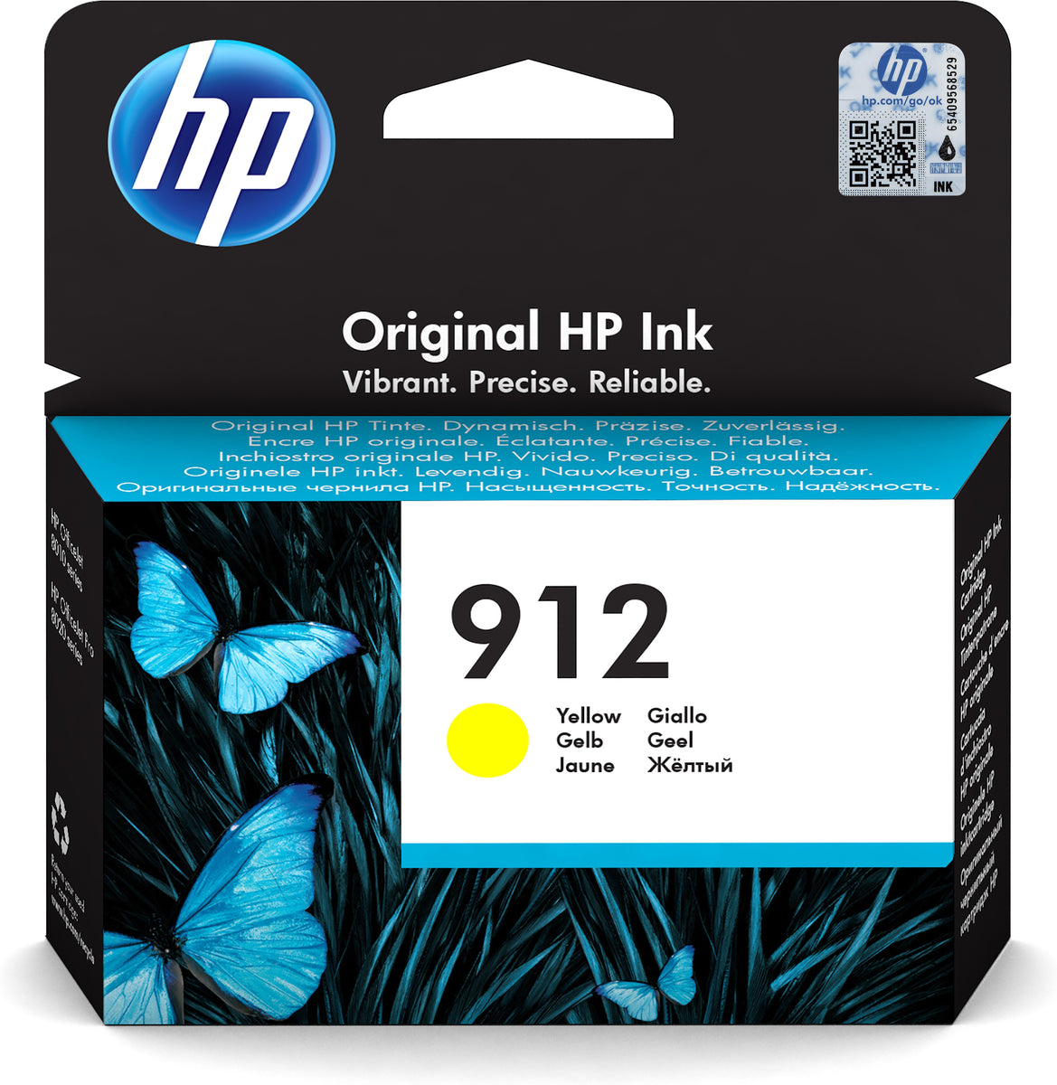 HP 912 Gelb Original Druckerpatrone, Standardertrag, Gelb, Tinte auf Pigmentbasis, 2,9 ml, 1 Stück(e), Einzelpackung
