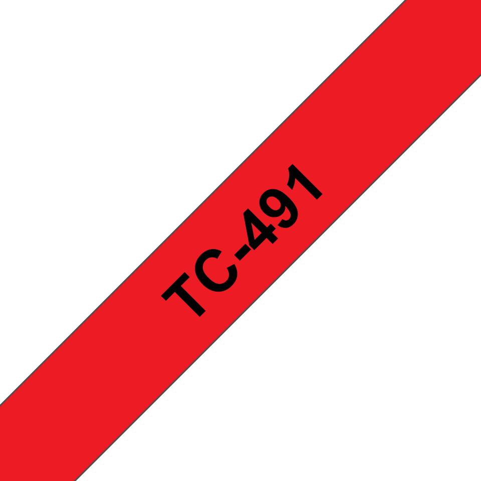 Brother TC-491, Schwarz auf rot, TC, Japan, 5 Jahr(e), Brother, P-touch PT8E, PT500, PT2000, PT3000, PT5000