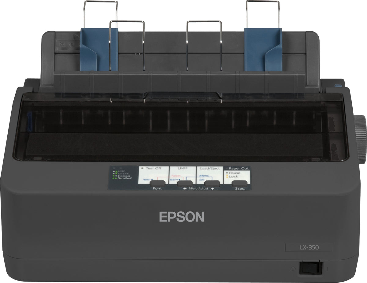 Epson LX-350, 357 Zeichen pro Sekunde, 240 x 144 DPI, 312 Zeichen pro Sekunde, 78 Zeichen pro Sekunde, 10,12 Zeichen pro Zoll, 4 Kopien