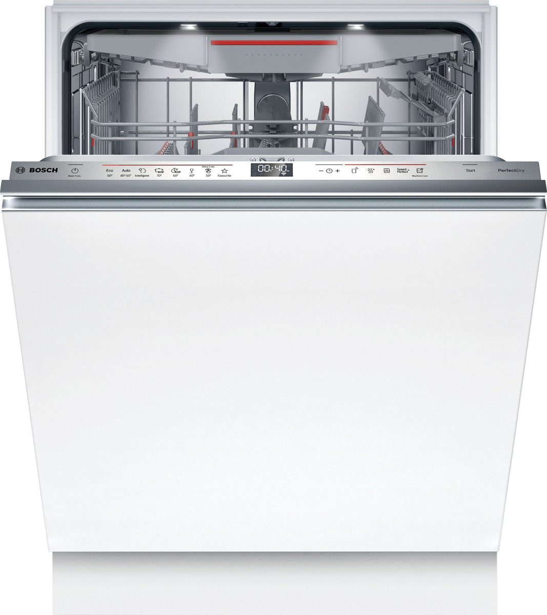 Bosch Serie 6 SBV6ZCX16E, Voll integriert, Edelstahl, 14 Maßgedecke, B, 40 dB, Auto 45-65°C, Öko 50 °C, Favorite, Glas/Filigran, Intensive 70°C, Schnellwashgang 60°C