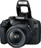 Canon EOS 2000D + EF-S 18-55mm f/3.5-5.6 IS II + EF 75-300mm f/4-5.6 III, 24,1 MP, 6000 x 4000 Pixel, CMOS, Full HD, 475 g, Schwarz