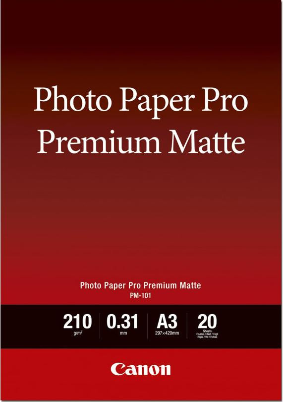 Canon PM-101 Premium-Fotopapier matt A3 Plus – 20 Blatt, A3+, 20 Blätter