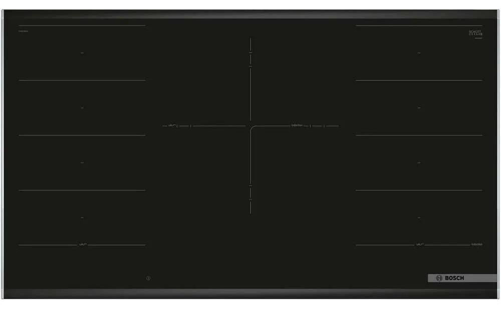 Bosch Serie 8 PXV975DV1E, Schwarz, Integriert, Zonen-Induktionskochfeld, Glaskeramik, 5 Zone(n), 5 Zone(n)
