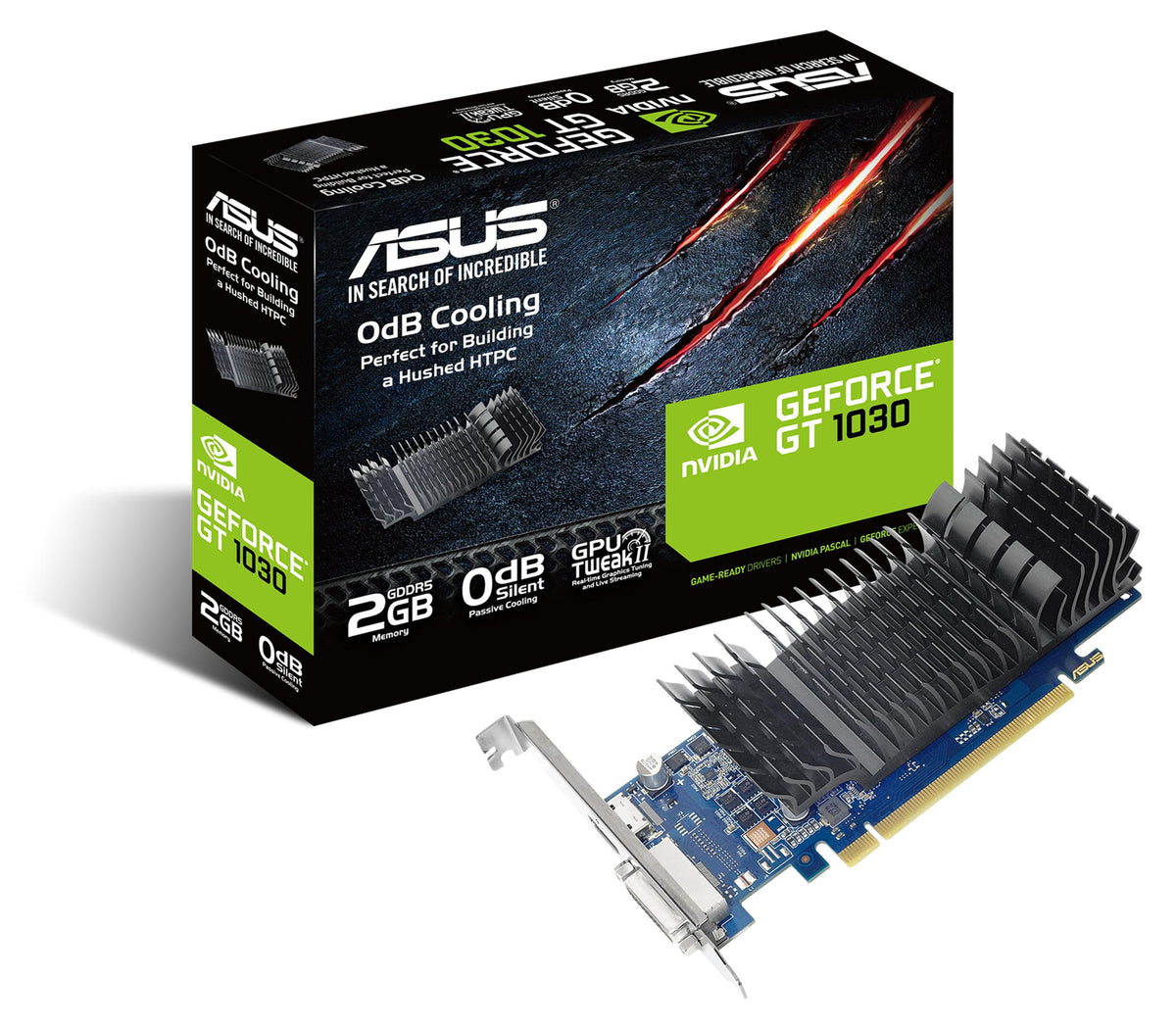 ASUS GT1030-SL-2G-BRK, GeForce GT 1030, 2 GB, GDDR5, 64 Bit, 1920 x 1200 Pixel, PCI Express 3.0