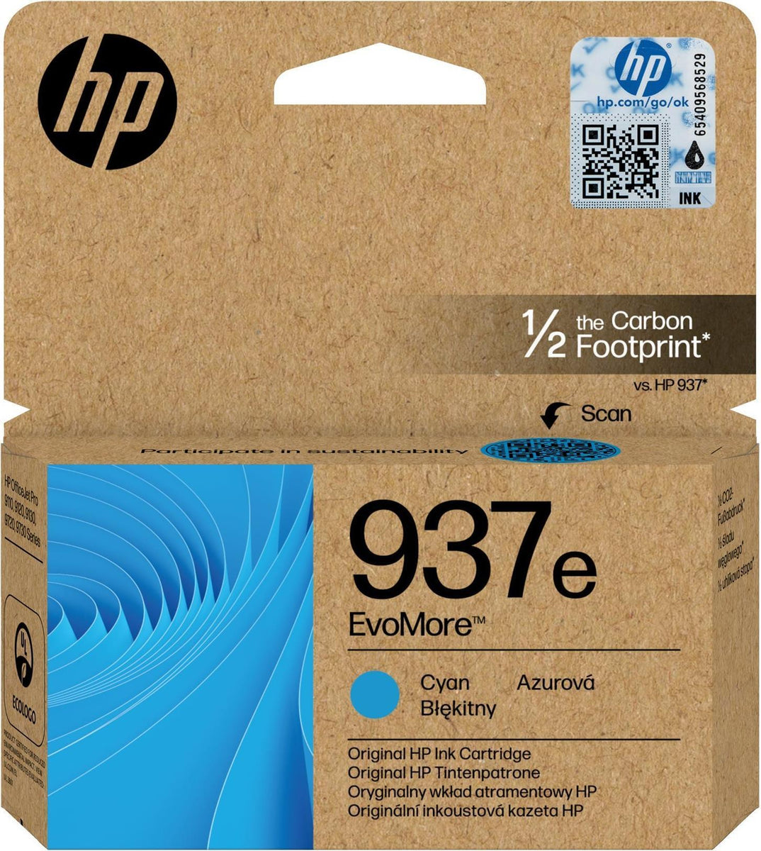 HP 937e EvoMore Cyan Original Druckerpatrone, Hohe (XL-) Ausbeute, Cyan, 1 Stück(e), 1650 Seiten, Einzelpackung