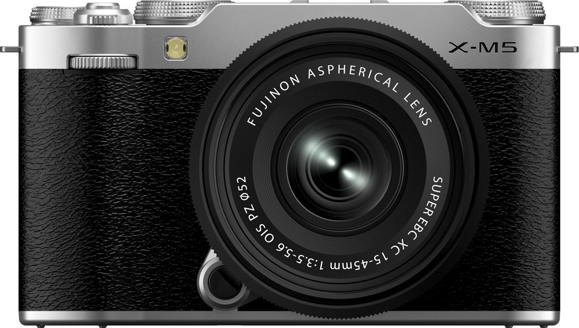 Fujifilm X-M5 SILVER Kit XC15-45mm F3.5-5.6 OIS PZ, 26,1 MP, 6240 x 4160 Pixel, X-Trans CMOS 4, 6.2K, Touchscreen, Silber