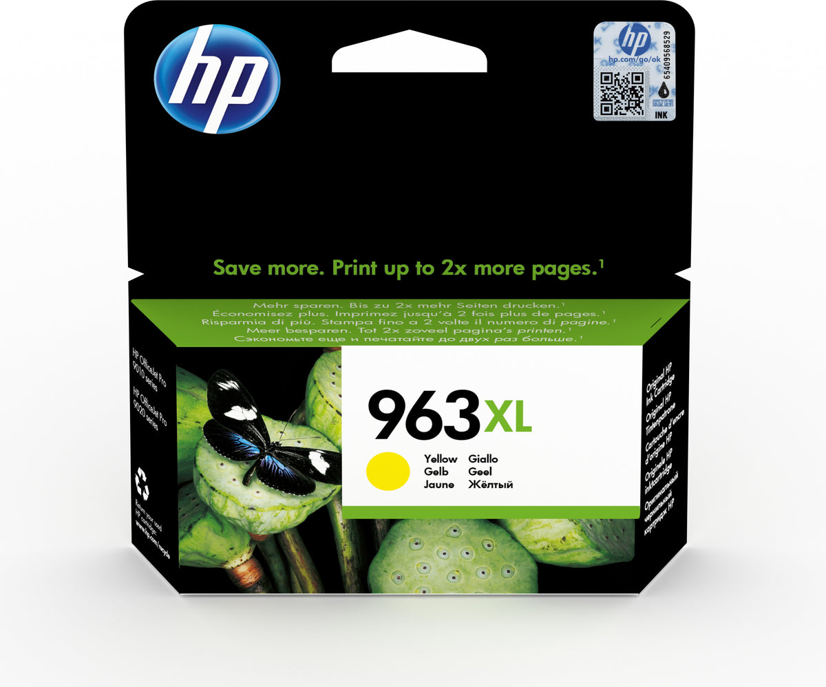 HP 963XL Gelb Original Druckerpatrone mit hoher Reichweite, Hohe (XL-) Ausbeute, Gelb, Tinte auf Pigmentbasis, 22,92 ml, 1 Stück(e), Einzelpackung