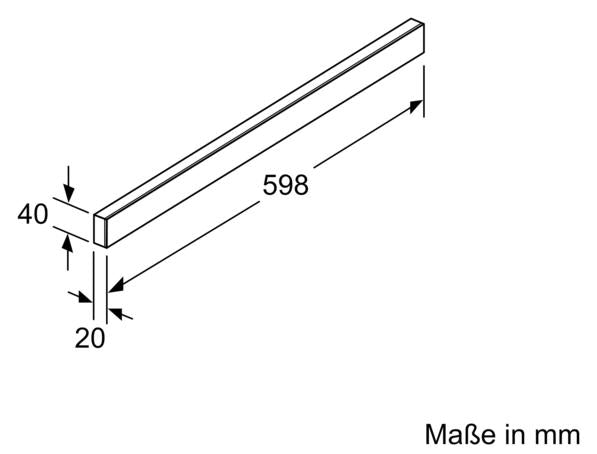 Siemens LZ46551, Lenker, Edelstahl, 598 mm, 40 mm, 1 Stück(e)