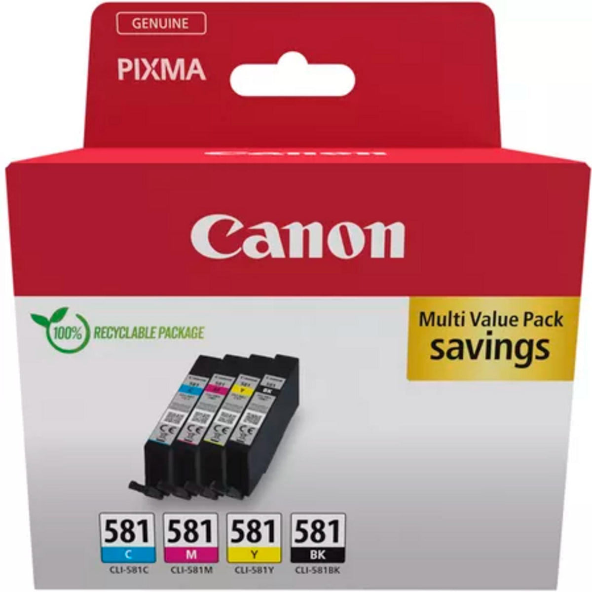 Canon CLI-581 C/M/Y/BK Multipack, Schwarz, Cyan, Magenta, Gelb, 4 Stück(e), Multipack
