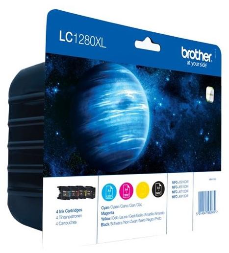 Brother Jumbo-Tintenpatronen-Pack: Cyan / Magenta / Gelb / Schwarz, Hohe (XL-) Ausbeute, Schwarz, Cyan, Magenta, Gelb, 4 Stück(e), 2400 Seiten, 1200 Seiten, Multipack