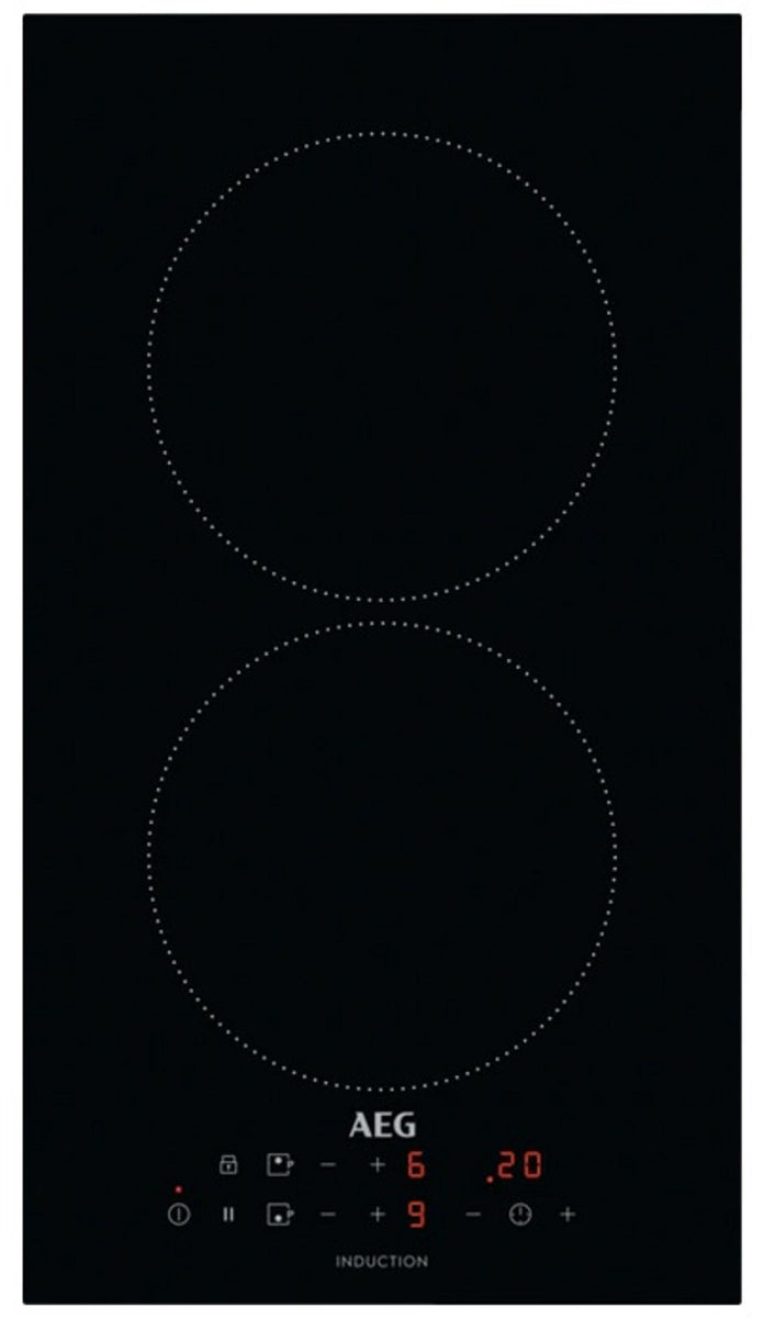 AEG IKB32300CB, Schwarz, Integriert, 29 cm, Zonen-Induktionskochfeld, 2 Zone(n), 2 Zone(n)