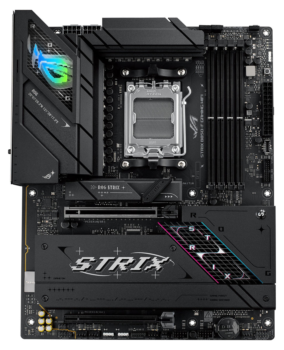 ASUS ROG STRIX B850-F GAMING WIFI, AMD, Sockel AM5, AMD Ryzen 7000 Series, AMD Ryzen 8000 Series, AMD Ryzen 9000 Series, Sockel AM5, DDR5-SDRAM, 256 GB