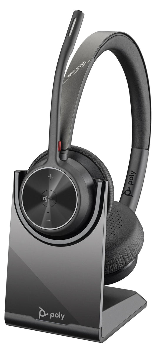 HP Poly Voyager 4320 USB-A Headset +BT700 Dongle, für Microsoft Teams , Verkabelt & Kabellos, Büro/Callcenter, 20 - 20000 Hz, 162 g, Kopfhörer, Schwarz