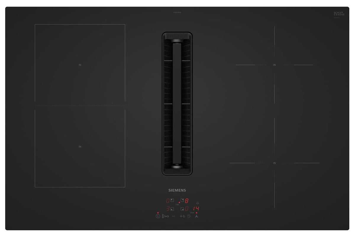 Siemens iQ300 ED81ABS16E, Schwarz, Integriert, 80 cm, Zonen-Induktionskochfeld, 4 Zone(n), 4 Zone(n)
