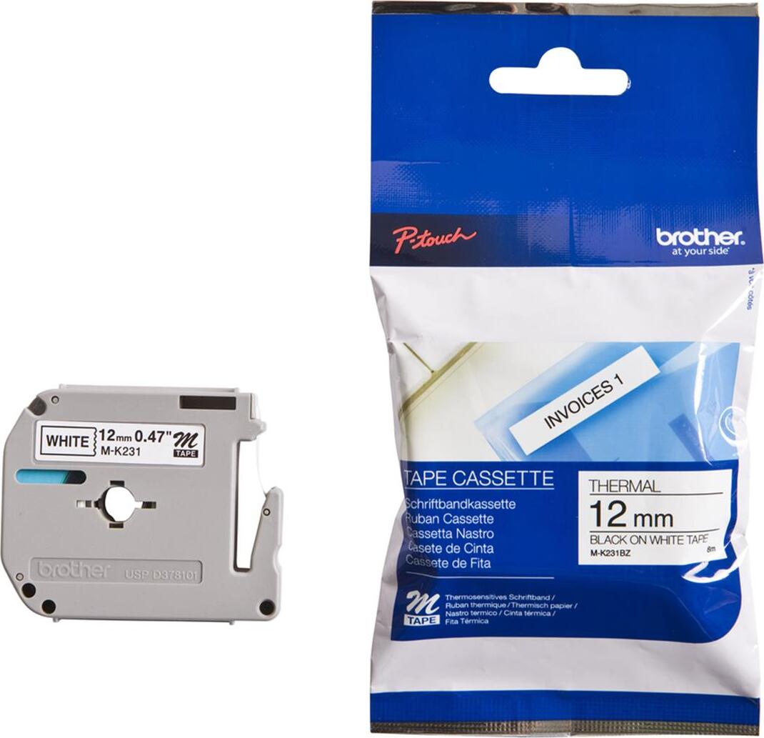 Brother MK231 P-touch tape 12mm, M, 12 mm, 8 m