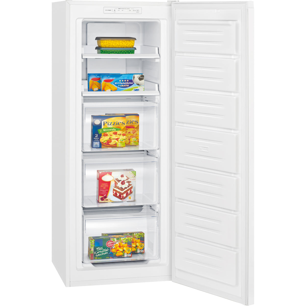 Bomann® freistehender Gefrierschrank Nofrost 161 L | Total No Frost | Schnellgefrierfunktion u. MultiAirflow-System | GS 7362 weiß