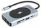 DICOTA D32059, USB Typ-C, HDMI, RJ-45, USB 4 Type-A, USB Typ-C, VGA, MicroSD (TransFlash), SD, Schwarz, Silber, Aluminium, 100 W
