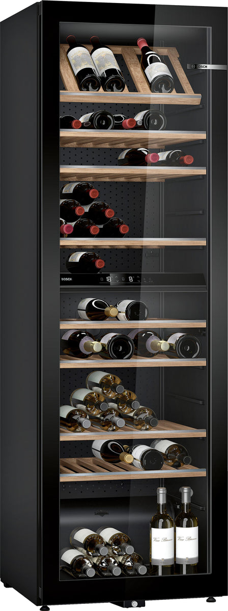 Bosch Serie 6 KWK36ABGA, Weinkühler mit Kompressor, Freistehend, 199 Flasche(n), 50 W, G, Schwarz
