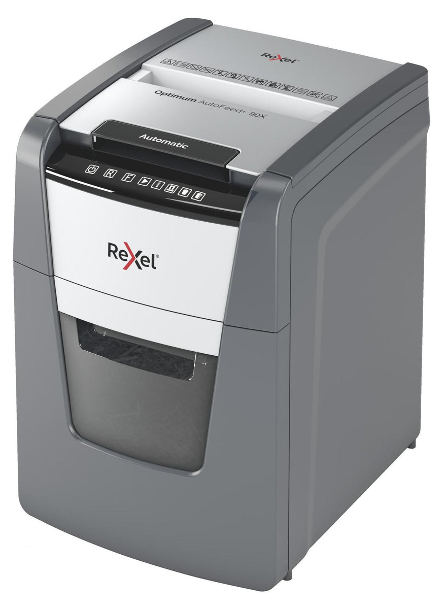 Rexel AutoFeed+ 90X, Kreuzschreddern, 4x28 mm, 34 l, 90 Blätter, 55 dB, Berührung