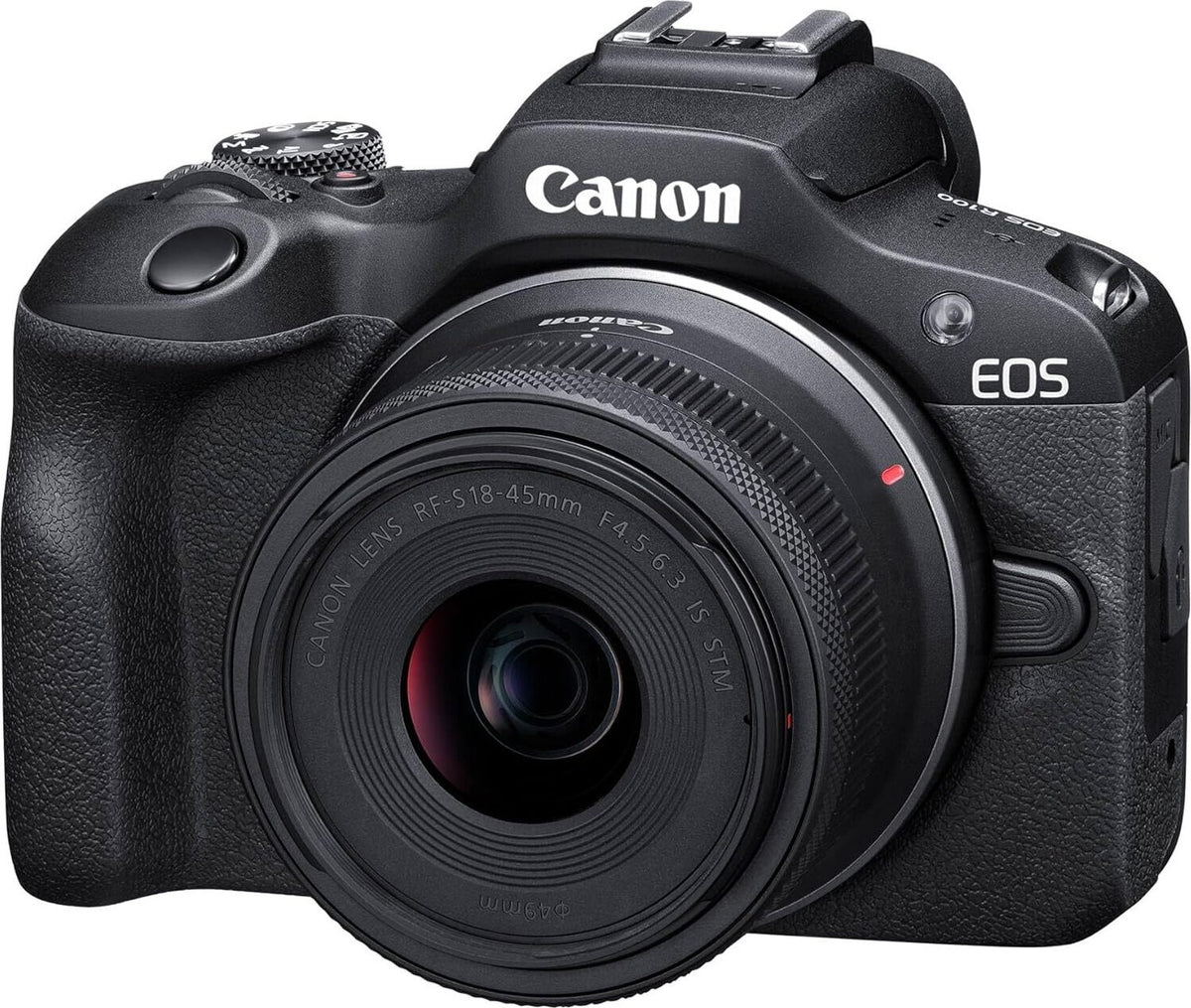 Canon EOS R100 + RF-S 18-45mm F4.5-6.3 IS STM Kit, 24,1 MP, 6000 x 4000 Pixel, CMOS, 4K Ultra HD, 309 g, Schwarz