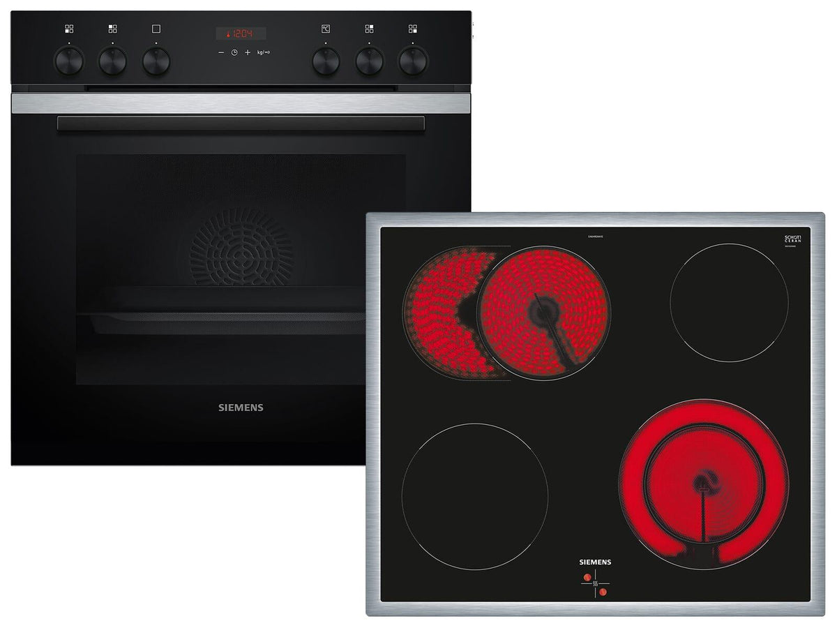 Siemens iQ300 HE273ABS3 + EA64RGNA1E, Keramik, 4 Zone(n), Glaskeramik, Schwarz, Berührung, 58,3 cm