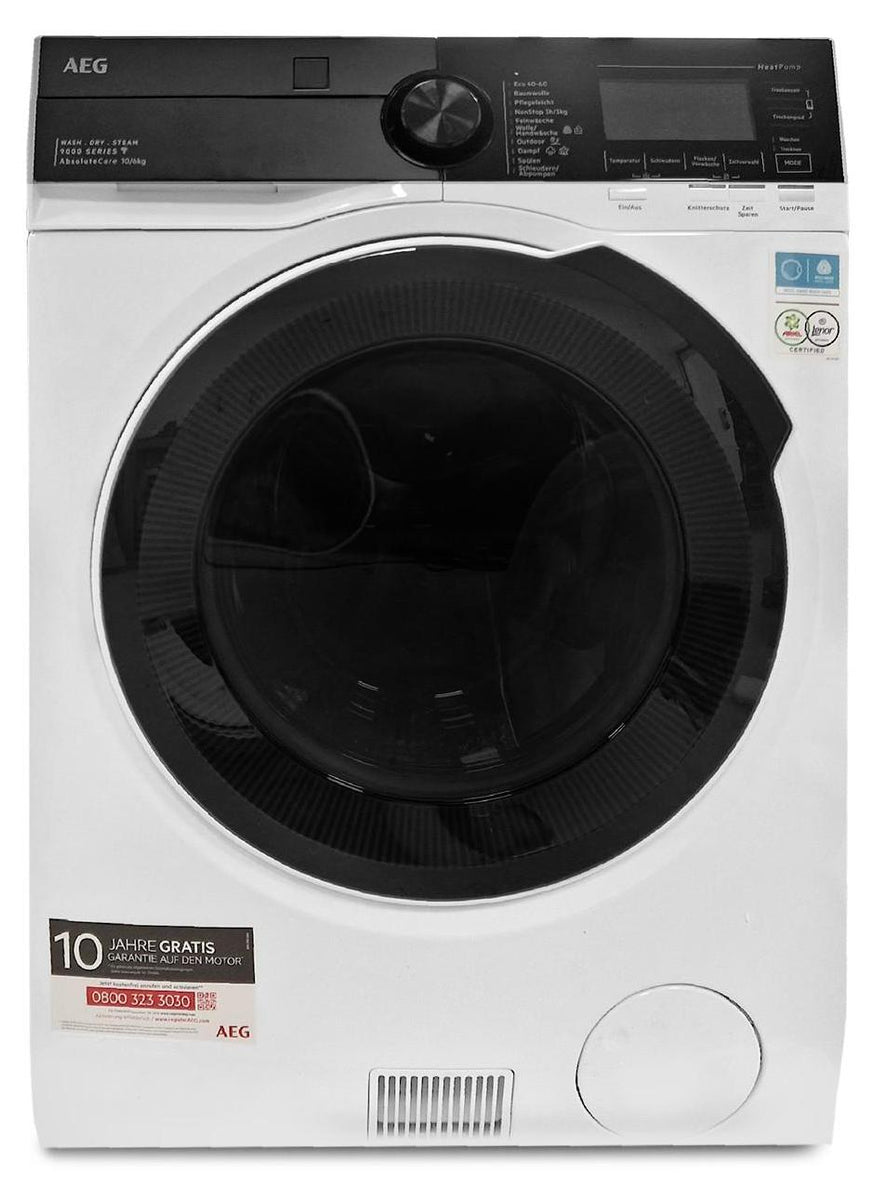 AEG LWR9W81600, Frontlader, Freistehend, Weiß, Links, Tasten, Drehregler, LED