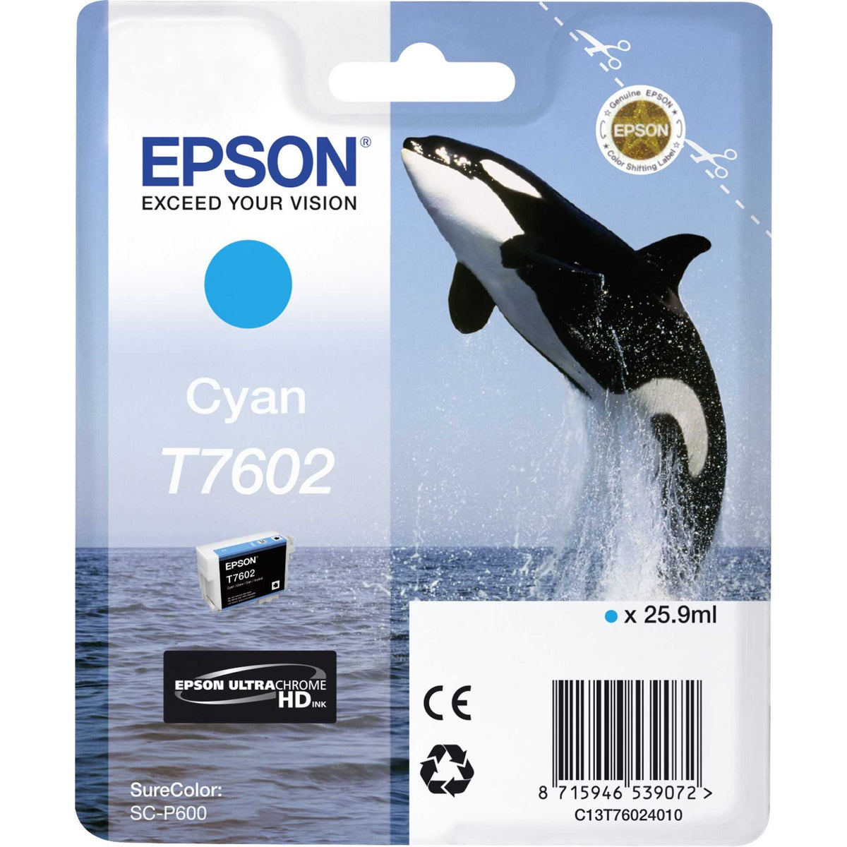 Epson T7602 Cyan, Cyan, 25,9 ml, 1 Stück(e), Einzelpackung