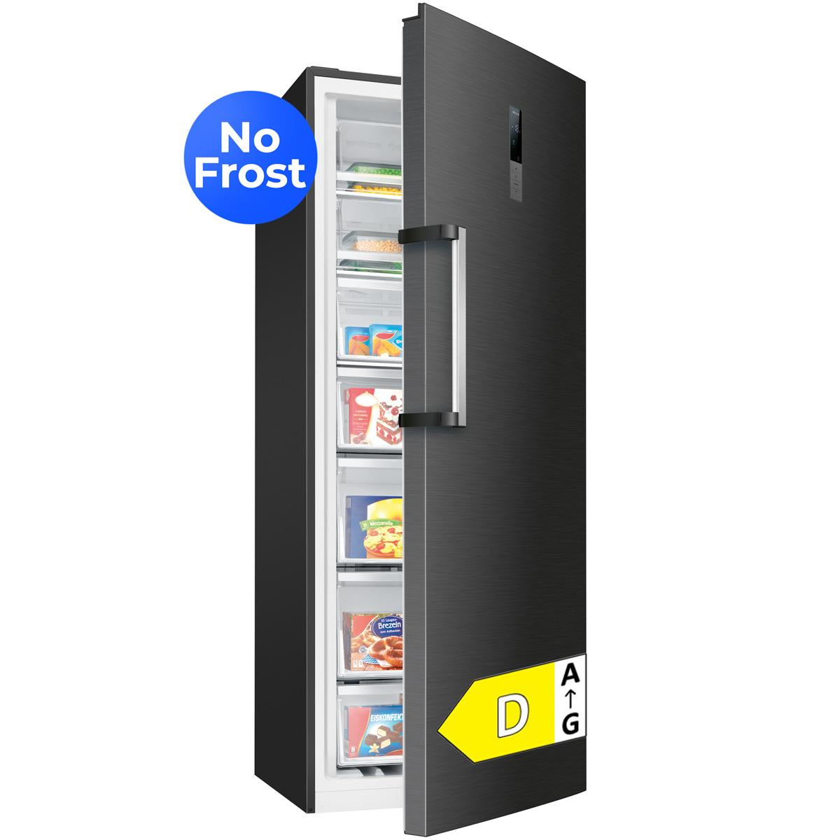 Bomann® Gefrierschrank Nofrost | 2in1 - auch auf kühlen umstellbar | 186cm |  | Tiefkühlschrank leise | 380L Freezer | GSVS 7365 titan