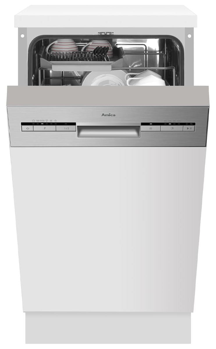 Amica EGSP 560 911 E, Halb integriert, Single (45 cm breit), Weiß, Silber, Tasten, LED