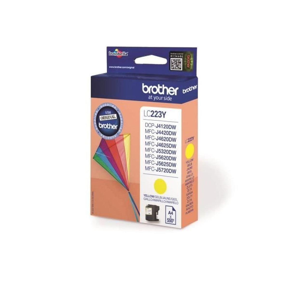 Brother LC223Y, Gelb, Tinte auf Pigmentbasis, 1 Stück(e), 550 Seiten, Einzelpackung