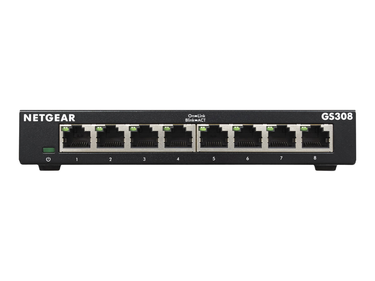 NETGEAR GS308-300PES, Unmanaged, L2, Gigabit Ethernet (10/100/1000), Wandmontage