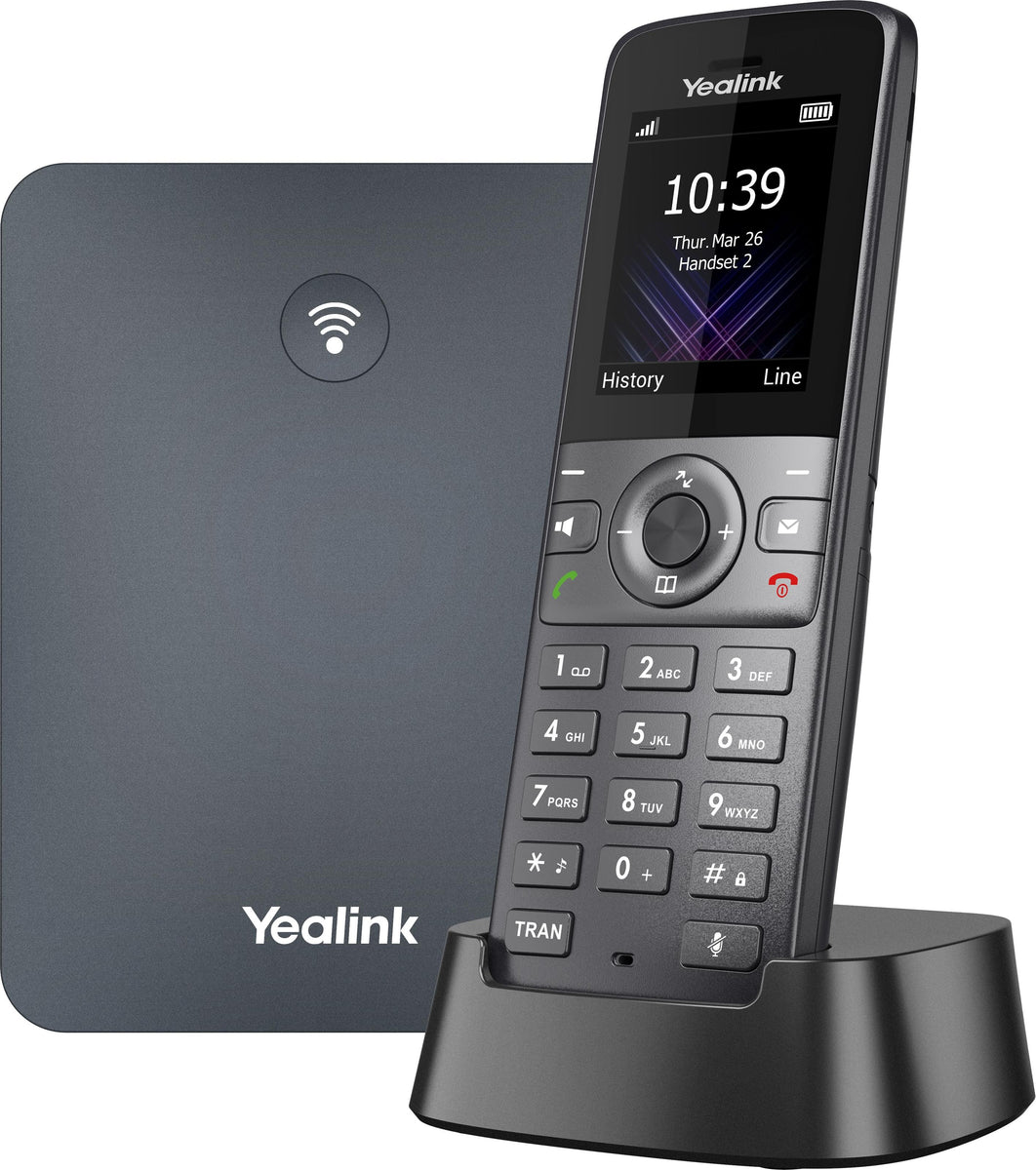 Yealink W74P, IP-Mobiltelefon, Grau, Kabelloses Mobilteil, Tisch/Wand, 50 m, 300 m
