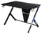 X Rocker Ocelot Aluminium Carbon Gaming Tisch mit Stickern in Rot & Blau, Gerade, Rechteckige Form, Stahl, Stahl, Gaming, Schwarz, Blau, Rot