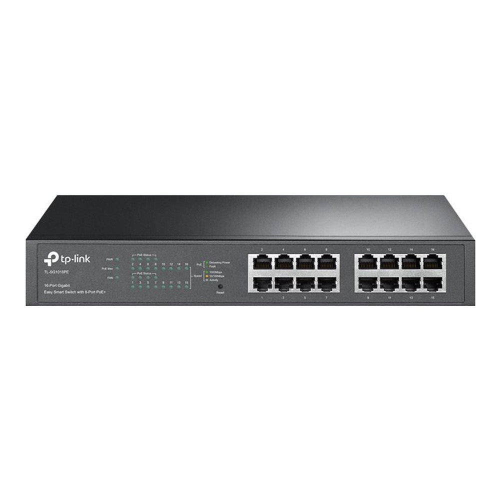 TP-Link 16-Port Gigabit Easy Smart Switch mit 8-Port PoE+, Managed, L2, Gigabit Ethernet (10/100/1000), Power over Ethernet (PoE), Rack-Einbau, 1U