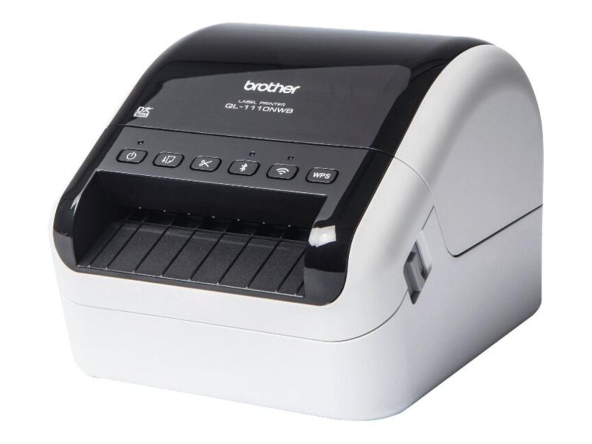 Brother QL-1110NWB, DK, Thermodirekt, 300 x 300 DPI, 110 mm/sek, Verkabelt & Kabellos, Schwarz, Weiß