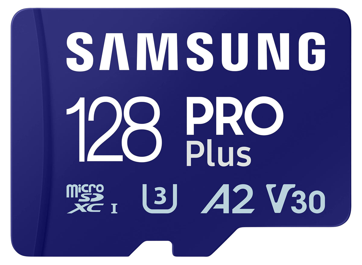 Samsung PRO Plus microSD memory card (2023) (incl. SD adapter) - 128 GB, 128 GB, MicroSDXC, Klasse 10, UHS-I, 180 MB/s, 130 MB/s