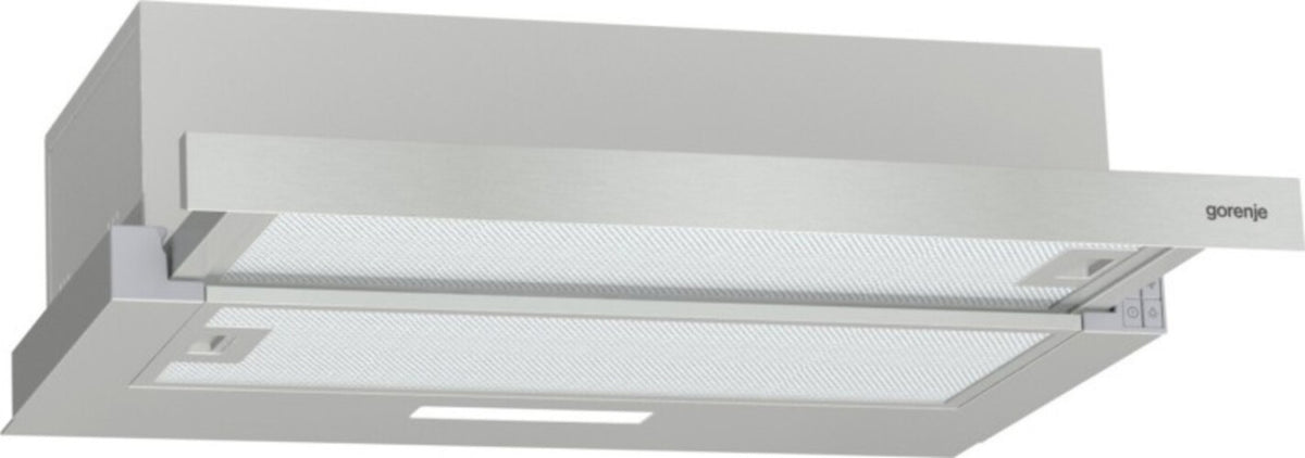 Gorenje TH62E3X Zwischenbauhaube Flachschirmhaube, Abluft- und Umluft, 60cm, silber