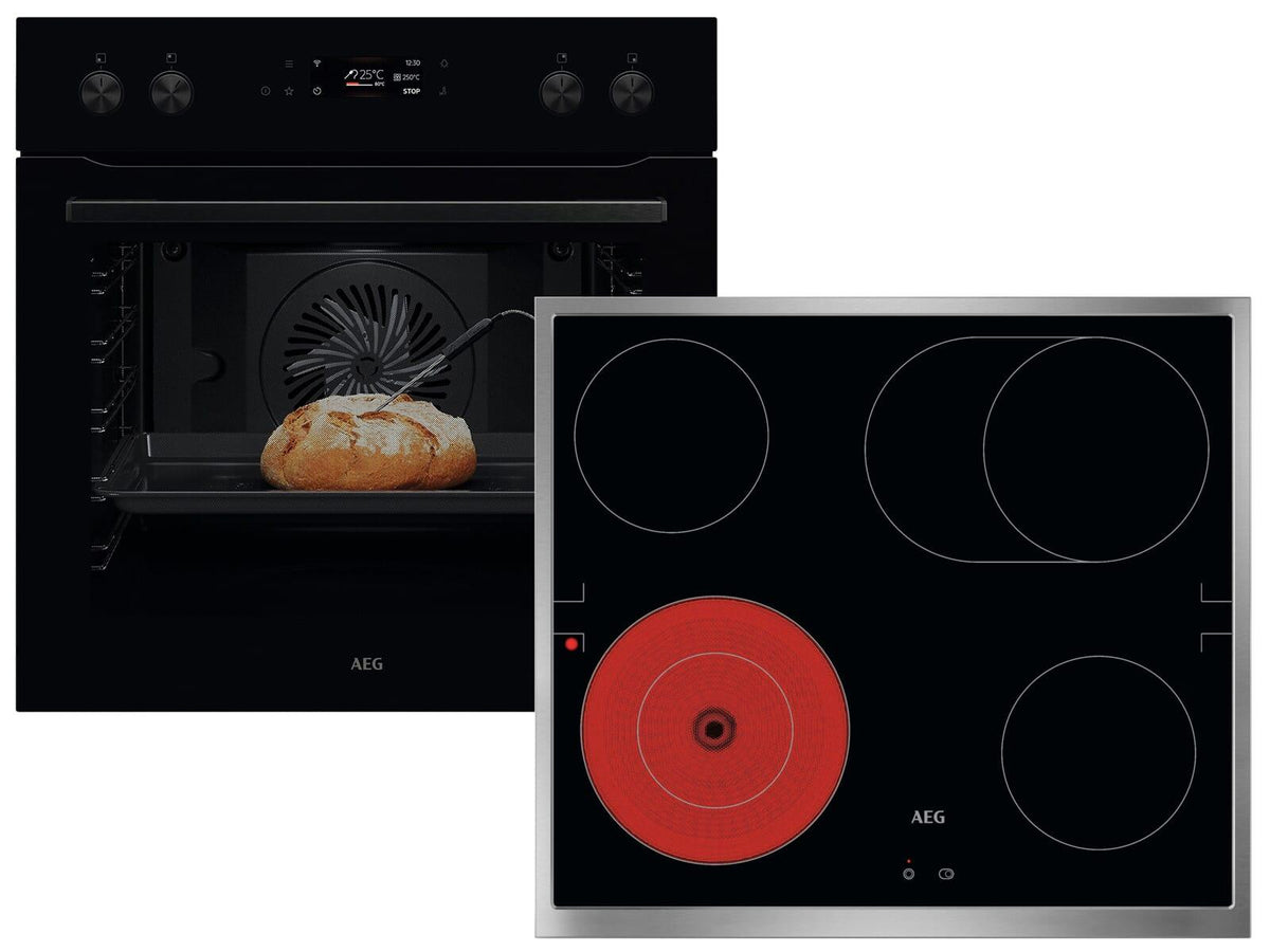 AEG AH62B1 Set Pyrolyse Einbauherd OE7P621AK + Glaskeramikkochfeld TA64RA06XB