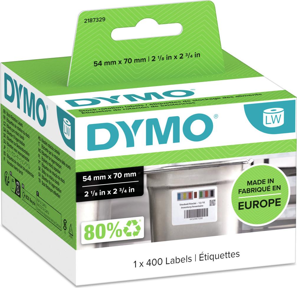 DYMO Original LabelWriter Etiketten für Lagerbewegungen | 54 mm x 70 mm | Farbcodierte Etiketten für die Vorratsrotation in der Großküche an | 400 Etiketten | für LabelWriter-Beschriftungsgerät, DYMO, Forest Stewardship Council (FSC) Mix, 7 cm, 5,4 cm,…