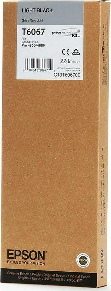 Epson Singlepack Light Black T606700, 220 ml, Schwarz, Tinte auf Pigmentbasis, 220 ml, 1 Stück(e), Einzelpackung