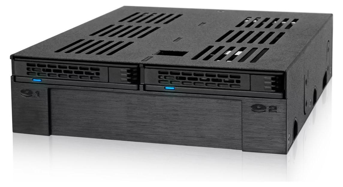 Icy Dock MB322SP-B, Schwarz, Metall, Kunststoff, 7,9.5 mm, 6 Gbit/s, HDD, SSD, 41,3 mm
