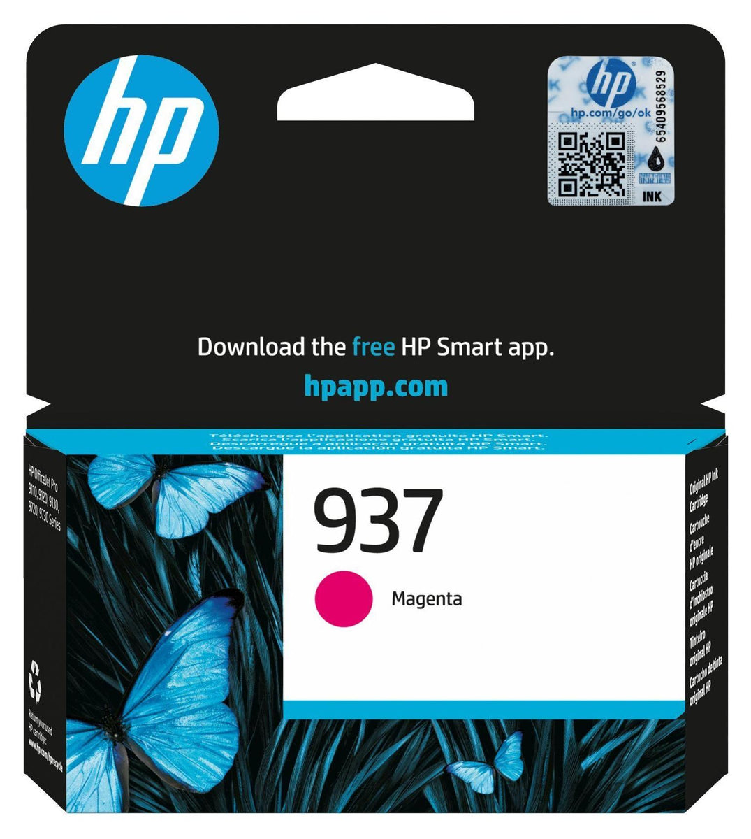 HP 937 Magenta Original Druckerpatrone, Standardertrag, Magenta, 1 Stück(e), 800 Seiten, Einzelpackung