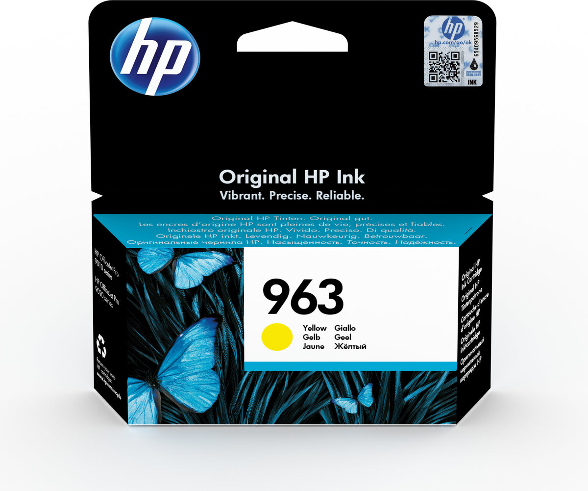 HP 963 Gelb Original Druckerpatrone, Standardertrag, Gelb, Tinte auf Pigmentbasis, 10,7 ml, 1 Stück(e), Einzelpackung