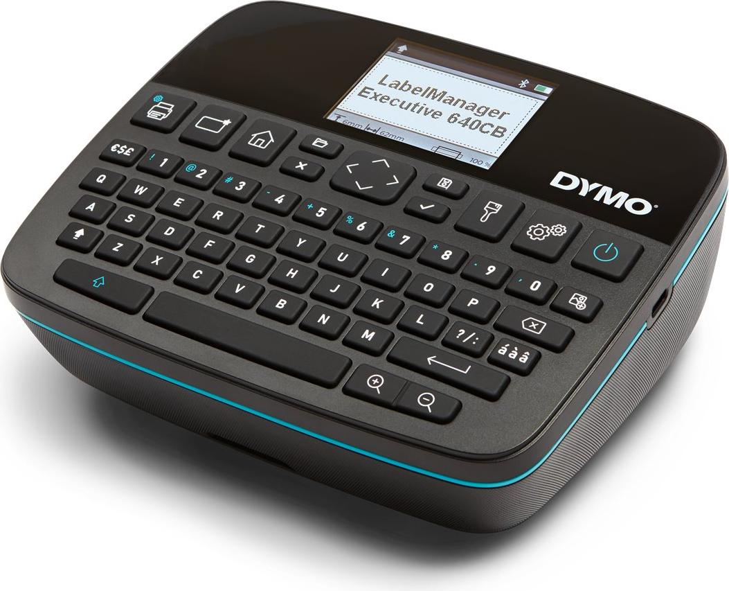 DYMO LabelManager Executive 640 CB tragbarer Etikettendrucker | Kompaktes Beschriftungsgerät mit QWERTZ Tastatur | Bluetooth- und USB-Konnektivität | Kompatibel mit D1 Etiketten, QWERTY, Direkt Wärme/Wärmeübertragung, 12 mm/sek