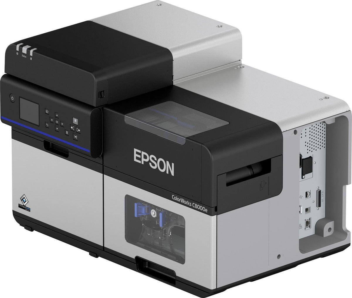 Epson ColorWorks C8000e (BK), Tintenstrahl, 600 x 1200 DPI, 300 mm/sek, Farbe, Verkabelt & Kabellos, Schwarz, Grau